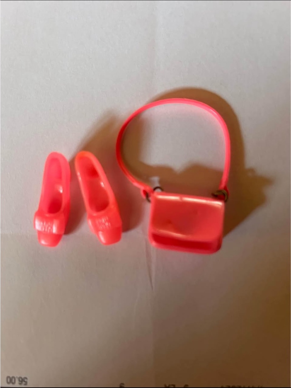 Vintage Barbie Pink Doll Shoes and Purse Set